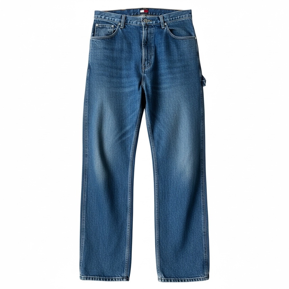 VTG 90s Tommy Hilfiger Carpenter Jeans 34x34‎ Baggy Loose Fit Denim Hammer Loop